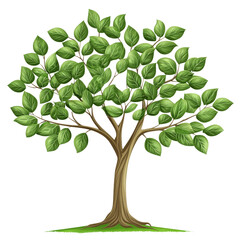 Wall Mural - A large green tree with many leaves