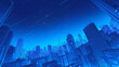 © 963k - 「星空の下に広がる近未来都市｜スタイリッシュな夜景イラスト。日本、アジアをイメージした都会。アニメモチーフのイラスト素材。