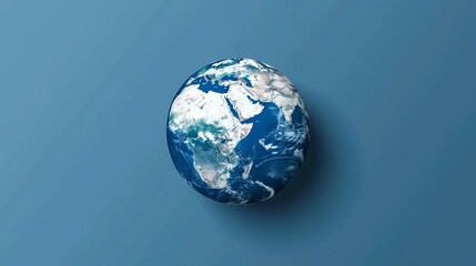 Wall Mural - a detailed image of earth against a blue background.