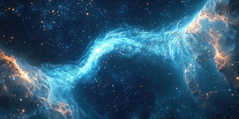 Aufkleber - A cosmic bridge between two galaxies, formed by tidal forces, with streams of stars and gas connecting them in a delicate dance