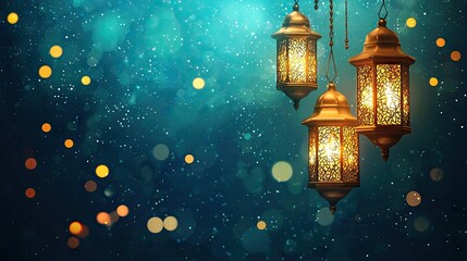 Festive lanterns glow, night celebration, bokeh background, holiday greeting (2)