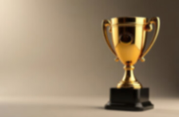 blur background of champion golden trophy for winner background. success and achievement concept. sp