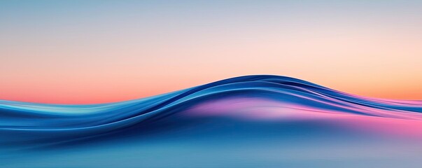 Sticker - Blurred abstract background concept. Colorful abstract wave pattern against a serene gradient sky at twilight.