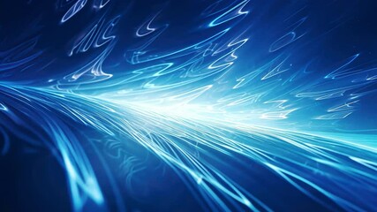 Leinwandbilder - Abstract Blue Energy Flow: Glowing blue lines converge towards a bright center, creating a dynamic and energetic abstract art piece. Perfect for technology, speed, and futuristic concepts.