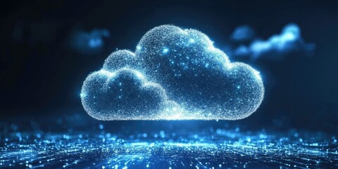 Aufkleber - Digital transformation and automation in business, focusing on the optimization of processes through cloud computing and enhanced customer service management.
