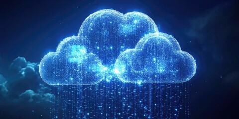 Leinwandbilder - Concept of digital transformation and process automation, focusing on optimizing business operations through cloud computing and customer service enhancements.
