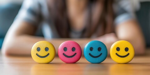 Aufkleber - Concept of customer satisfaction feedback. A user rates their service experience on an online platform, influencing business reputation and service quality.