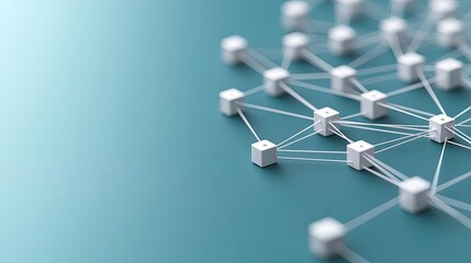 Plexus abstract background concept. Abstract network structure with connected nodes and lines on a blue background.