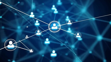 Aufkleber - Connecting users through digital technology, this abstract graphic illustrates social interaction and communication within modern networks, showcasing vibrant lines and connections.