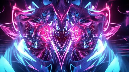 Wall Mural - abstract neon lightscape: a symphony of pink and blue