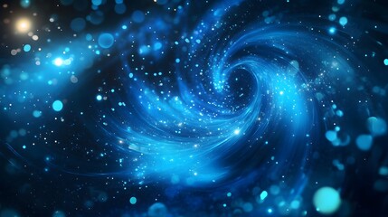 Wall Mural - dynamic cosmic swirl animation digital space motion graphic vibrant blue environment abstract viewpo
