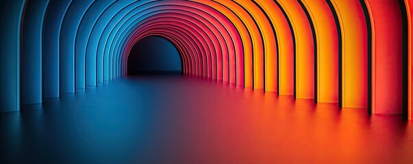 Wall Mural - vivid gradient idea. vibrant tunnel with colorful lights creating a stunning visual effect and depth