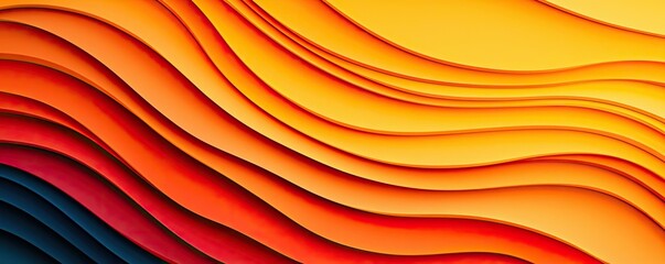 Wall Mural - vivid gradient idea. vibrant abstract waves in orange and red creating dynamic visual energy.