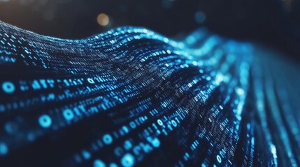 Abstract blue technology background with binary code  - ai