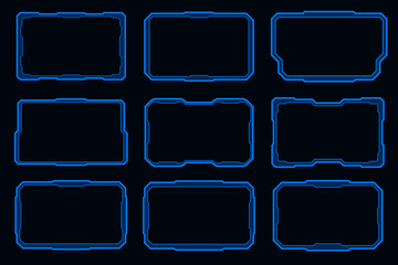 Wall Mural - futuristic hud element frame technology interface design element.