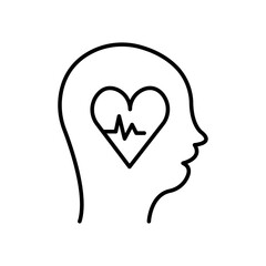 Wall Mural - Mental Health icon Thin line art isolated