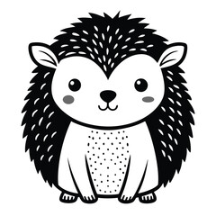 cute hedgehog vector black silhouette