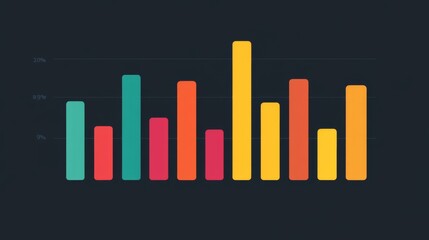 Poster - A clean and sharp financial bar graph with colorful bars, displaying growth trends over time on a high-resolution digital screen