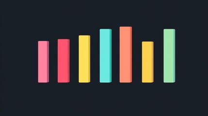 Poster - A clean and sharp financial bar graph with colorful bars, displaying growth trends over time on a high-resolution digital screen