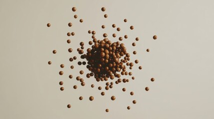 Wall Mural - Brown Spheres Floating in Air with Soft Background and Depth Perspective