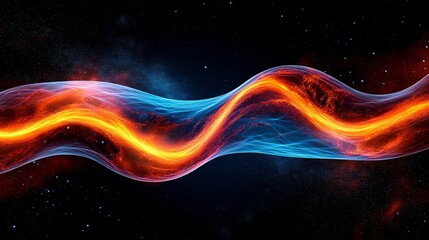 Wall Mural - dna repair concept. abstract wave in vibrant colors against a dark background.