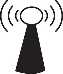 Poster - Antenna and Wave Signal Doodle Icon
