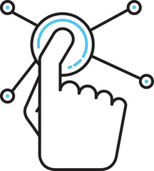 Poster - Hand Finger and Linking Network Icon
