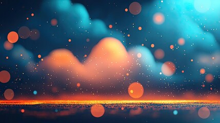 Wall Mural - cloudy abstract background idea. a dreamy scene with glowing clouds and colorful lights creating a s