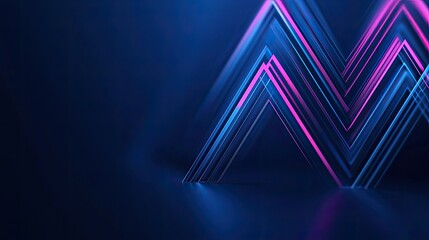 Wall Mural - triangle abstract background idea. abstract neon lines creating a dynamic visual effect on a dark ba