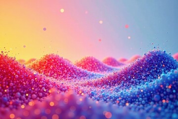 Wall Mural - abstract colorful sphere landscape a dreamlike visualization of vibrant, rolling hills composed of t