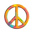 © Idea Hunter - Vibrant Peace Symbol with Abstract Paint Splatter Design