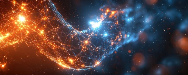 Wall Mural - plexus abstract background idea. abstract light trails creating a stunning digital network in vibran