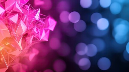 Wall Mural - plexus abstract background idea. colorful abstract 3d shapes with bokeh effect, perfect for creative