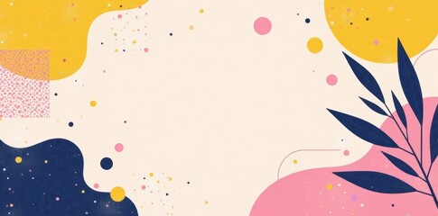 Wall Mural - abstract floral design with pastel colors and organic shapes, perfect for invitations, branding, or 