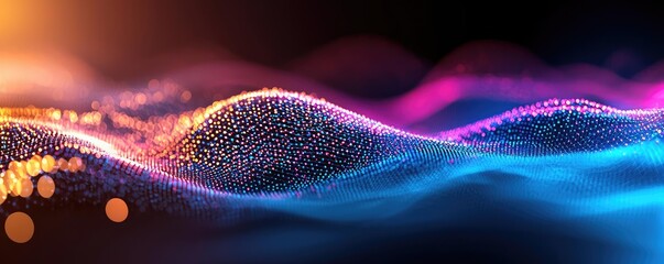 Wall Mural - plexus abstract background idea. abstract colorful waves with glowing lights in vibrant hues, creati