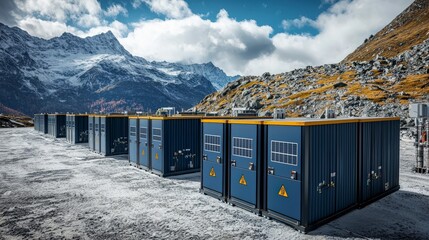Poster - Energy storage solutions in alpine landscape peak grid efficiency sustainable technology innovations remote location