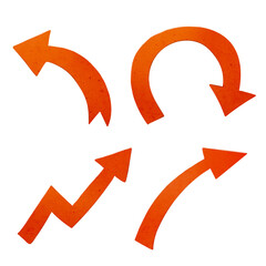 Wall Mural - fire orange arrow sticker with white border set design element