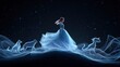 © MAY - A charming Cinderella with her animal friends, surrounded by swirling fabric and glowing magic, capturing the essence of transformation and hope.