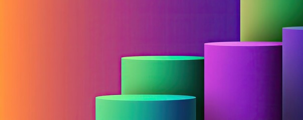 Canvas Print - Vivid gradient concept. Colorful abstract geometric shapes with gradients for modern design backgrounds.