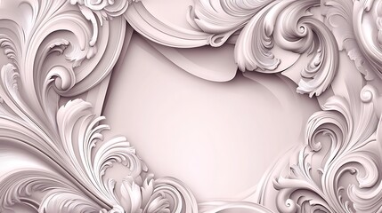 Wall Mural - Elegant Swirling Floral Design Frame Background