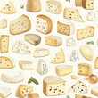 © Olena - A seamless and playful cheese pattern featuring cheese holes and textures, creating a whimsical background for food enthusiasts.