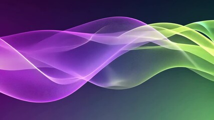 Wall Mural - abstract flowing neon waves: a symphony of purple and green hues