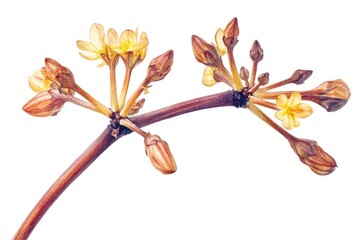 Poster - Yellow blooms on a plant stem