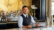 © Sakdecha - Friendly Bartender Serving Cocktail at Elegant Modern Bar
