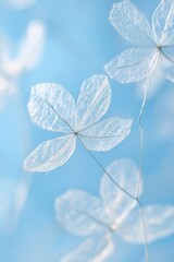 Canvas Print - A close-up shot of a plant against a clear blue sky