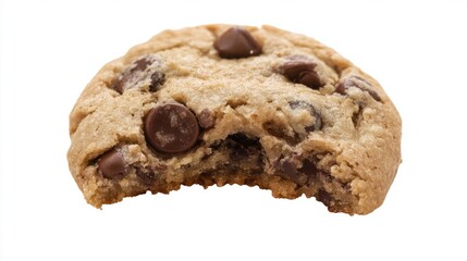 Wall Mural - A photograph of a single chocolate chip cookie