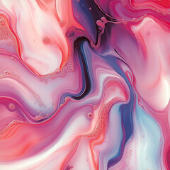 Fototapete - Harmonious interweaving of lines in soft pinks, blues and reds. Undulating swirling shapes are layered to create a sense of depth and movement