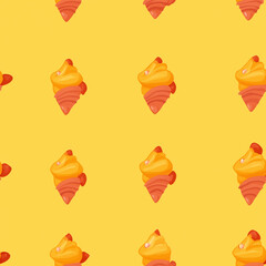 Poster - Gelato flat illustration icons, Gelato continuous icon pattern