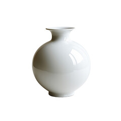 vintage white ceramic vase, isolated on a white background, traditional Korean porcelain, for Chuseok, Seollal element