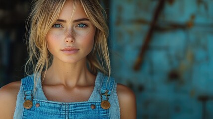 Wall Mural - A woman posing in casual outfit